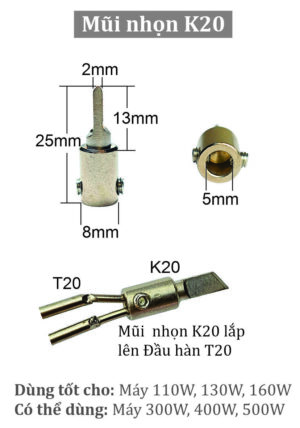 Mũi hàn Dao K20