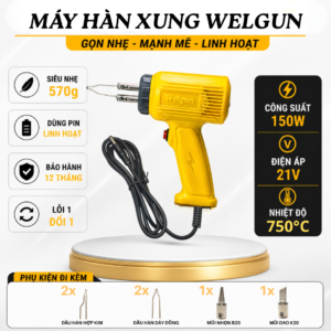 Combo mỏ hàn xung Welgun 150W, WS-2150 dùng điện, nặng 540g