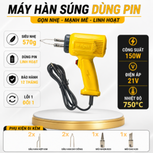 Combo mỏ hàn xung Welgun 150W, WS-2150 dùng điện, nặng 540g