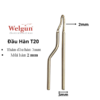 Đầu mũi hàn hợp kim siêu bền gia nhiệt nhanh dễ vệ sinh cho mỏ hàn xung thông minh Welgun - T20