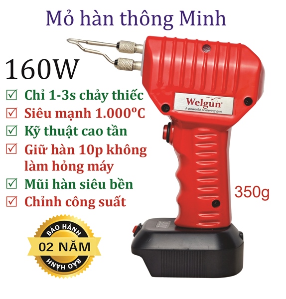 Combo mỏ hàn xung thông minh Welgun 160W, WS-1160-PN, dùng pin, nặng 350g - Liền chân Makita - Ảnh 5